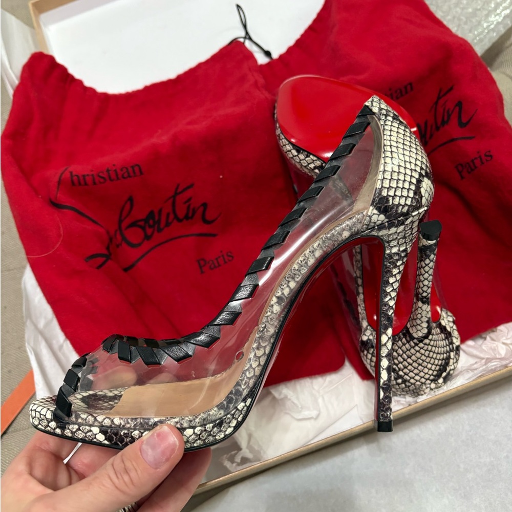 Christian Louboutin HARGARET 120 WATERSNAKE PRINTED/NAP - Picture 6 of 15